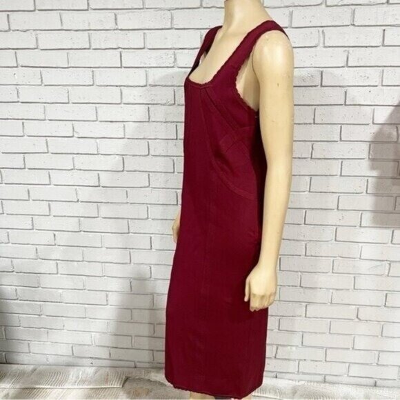 Anthropologie Slim Square‑Neck Ribbed Midi Sweater Dress NWT Size Large - Picture 6 of 11